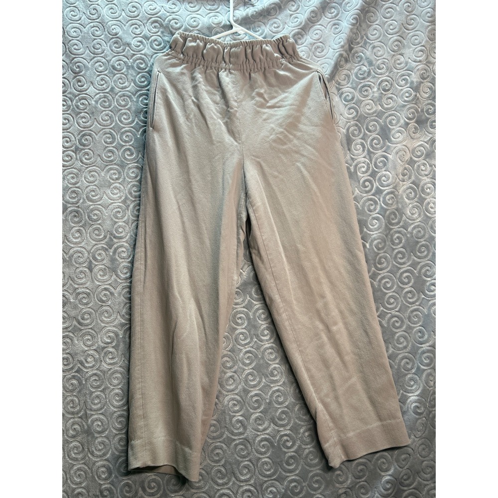 Giorgio Armani Wool Trousers Pants Beige Elastic Waist Italy Made Women's - Picture 1 of 8